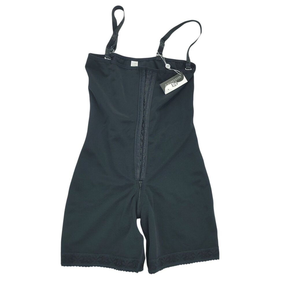 Miss Moly Shapewear Bodysuit Medium Black Faja Tummy Control Butt Lifter Zip NWT